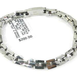 Mens LEGACY by Simone I Smith Square Link Stainless-Steel Bracelet
